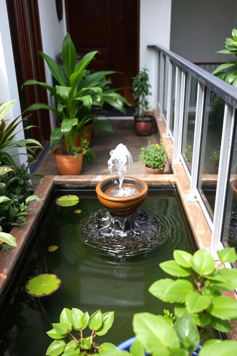 Reflective Water Feature - 24 Balcony Ideas