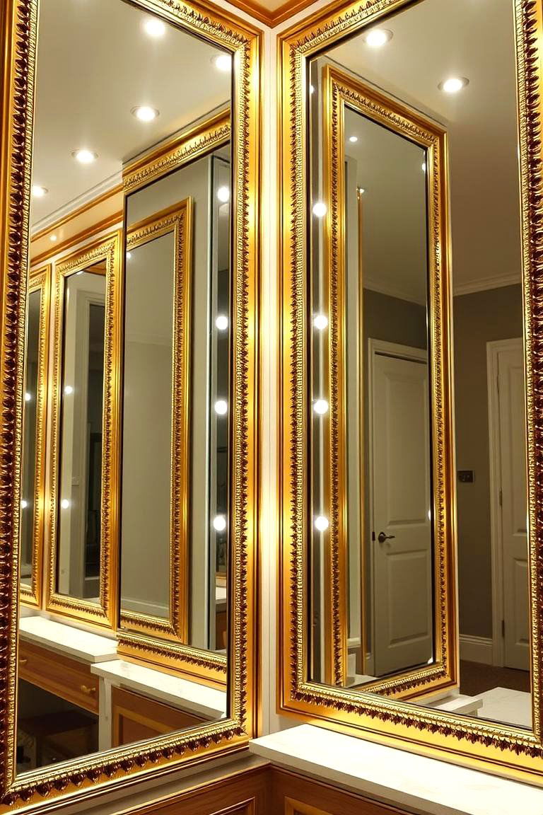 Reflective and Glamorous Mirror Molding - 24 Wall Molding Ideas