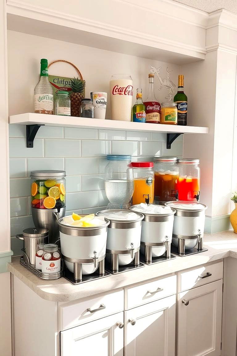 Refreshing Beverage Station - 24 Summer Kitchen Ideas