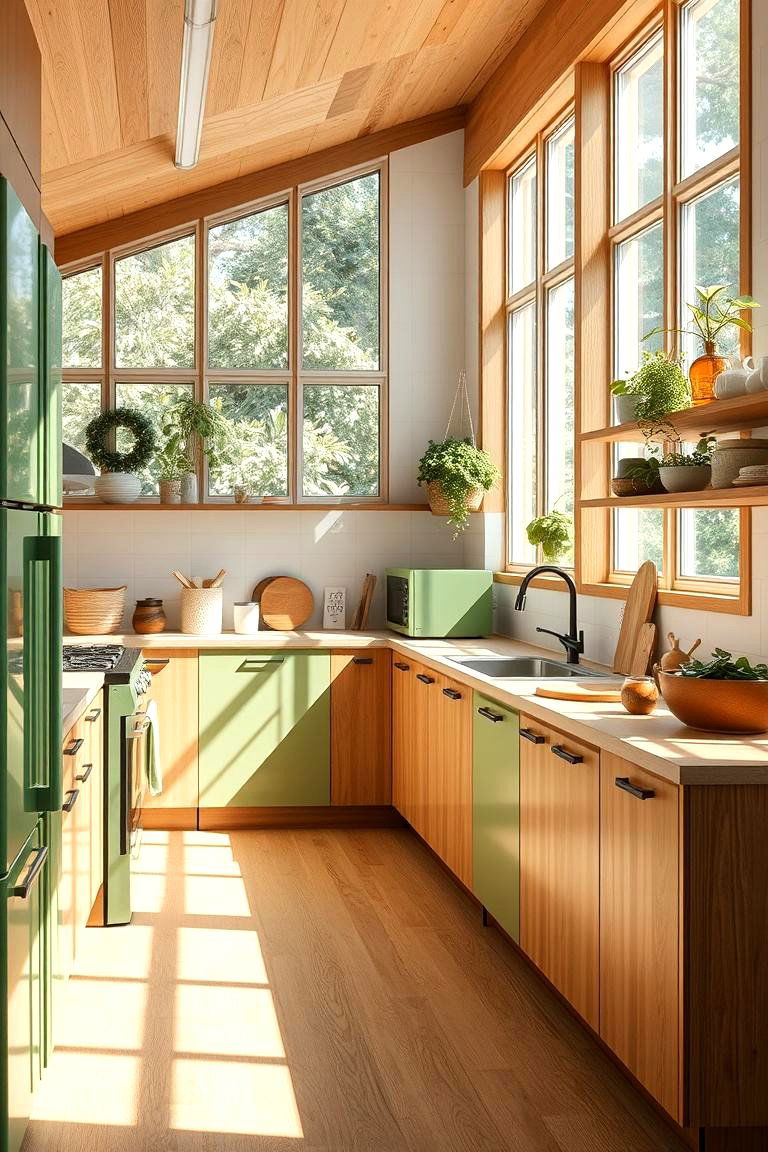 Refreshing Green Appliances for a Natural Vibe - 24 Kitchen With Colored Appliances Ideas