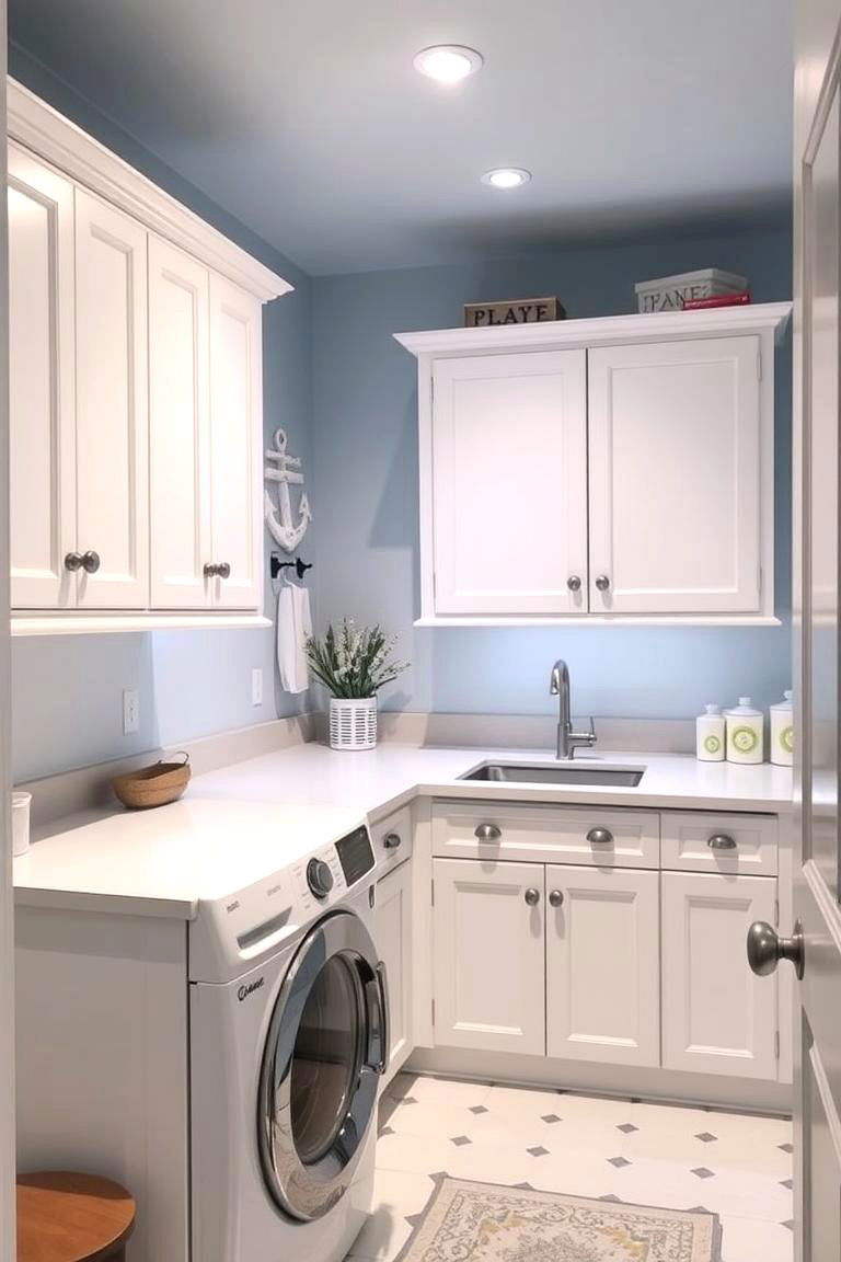 Refreshing and Airy Pale Blue - 24 Laundry Room Paint Ideas
