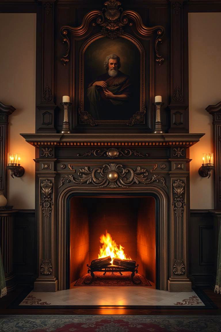 Regal Fireplace Focal Point - 24 Royal Living Room Design Ideas
