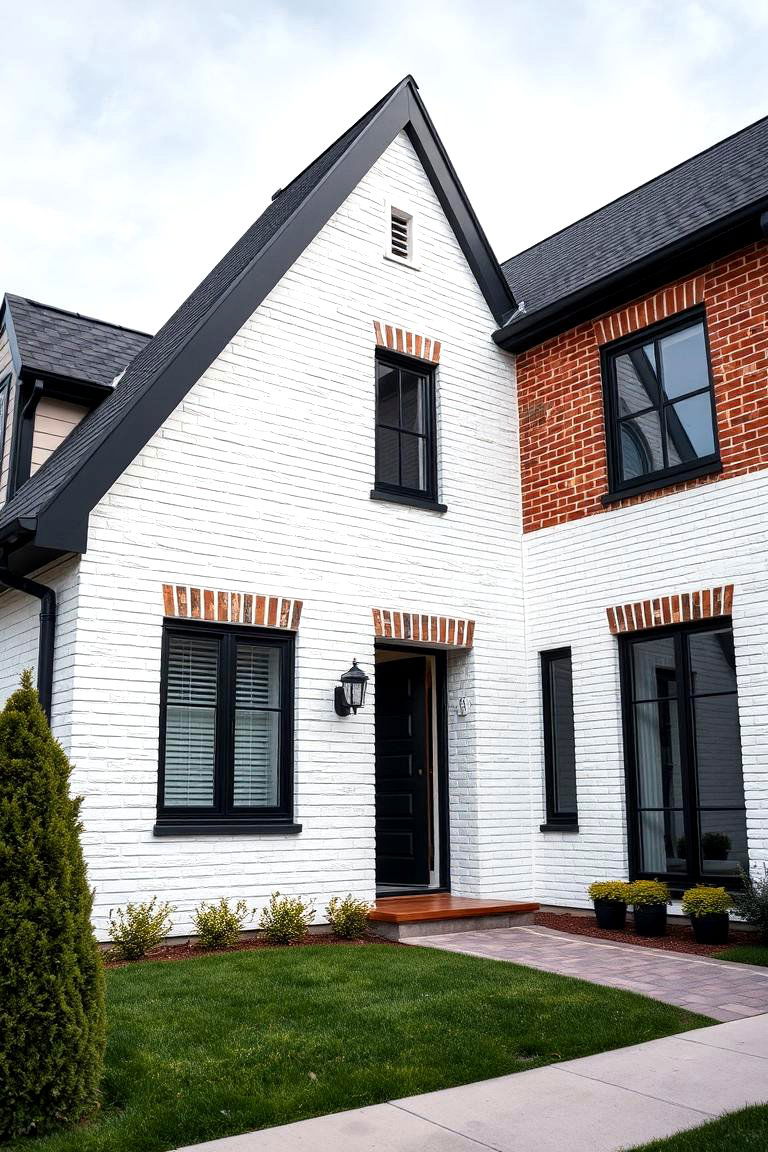 Regional Adaptations and Variations in Style - 24 White Brick House With Black Trim