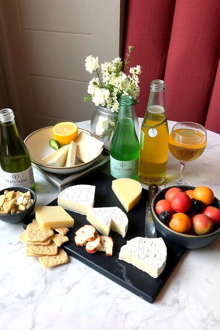 Relaxed Beverage and Cheese Pairing - 24 Wedding Rehearsal Dinner Ideas