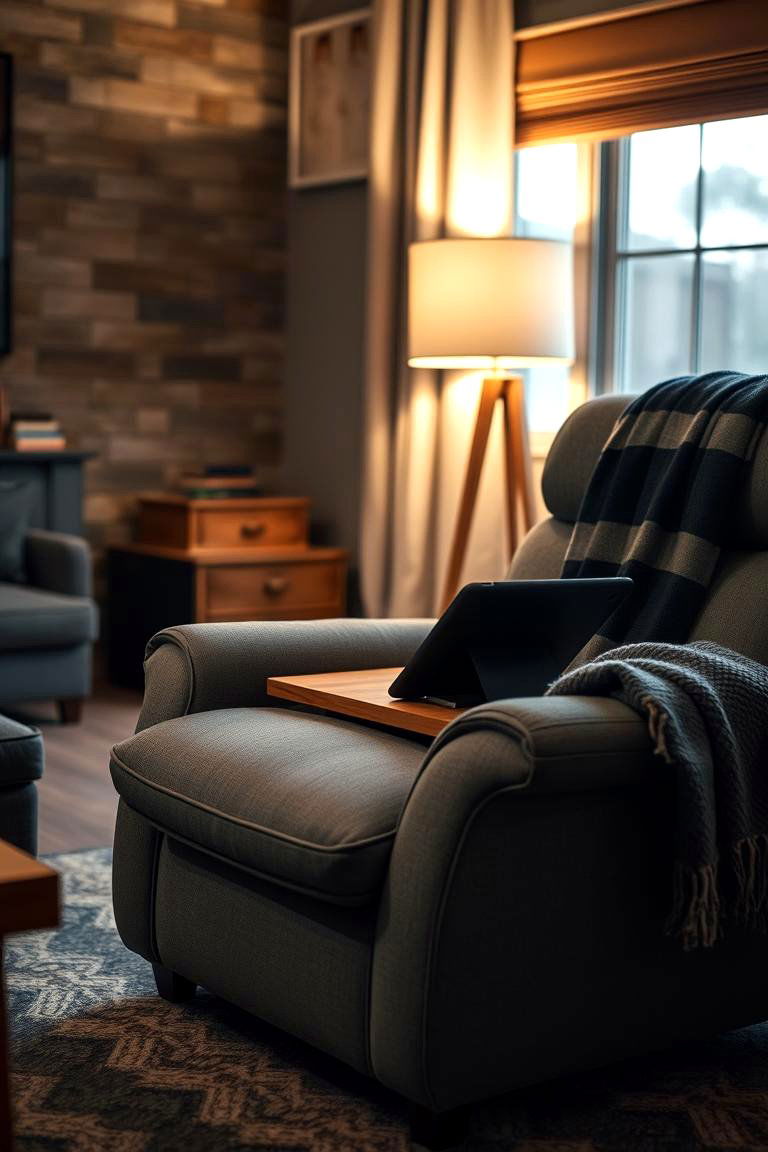 Relaxed Lounge Style Workspace - 24 Man Cave Office Ideas