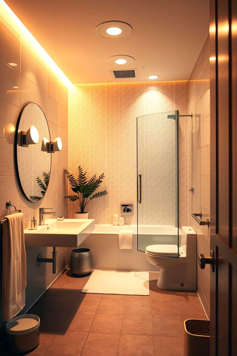Relaxing Ambient Lighting - 24 Office Bathroom Ideas