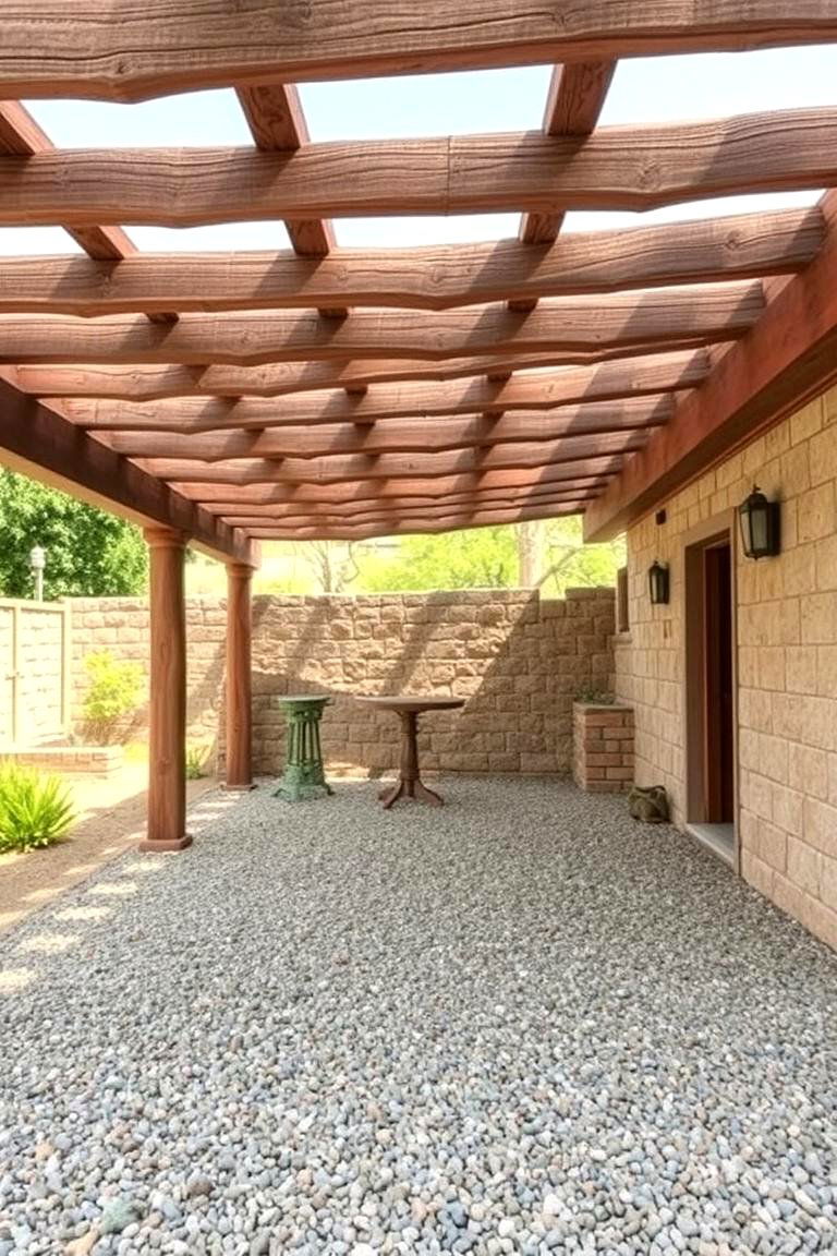 Relaxing Gravel Flooring - 24 Pergola Flooring Ideas
