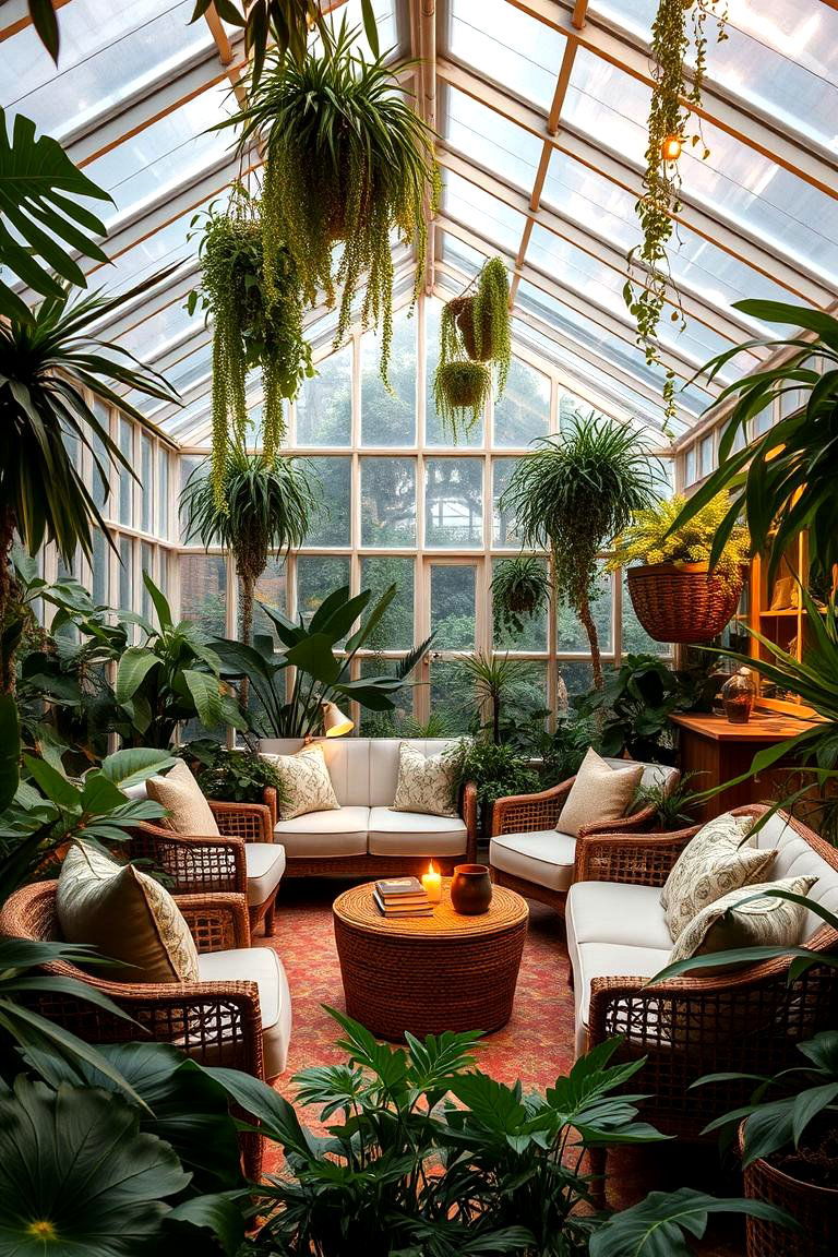 Relaxing Greenhouse Lounge - 24 Greenhouse Room Ideas