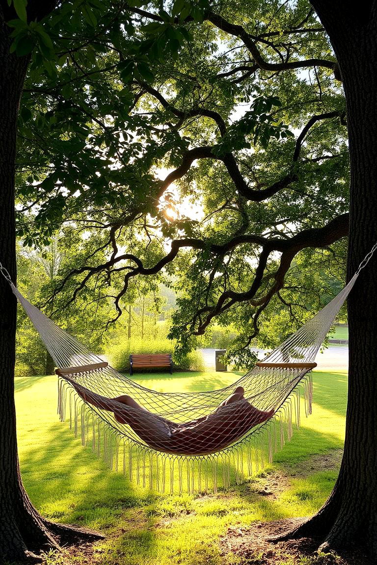 Relaxing Hammock Corner - 24 Modern Backyard Ideas
