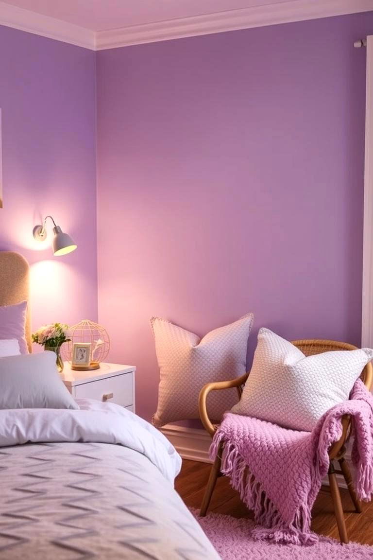 Relaxing Lilac Cozy Nook - 24 Lilac Bedroom Ideas