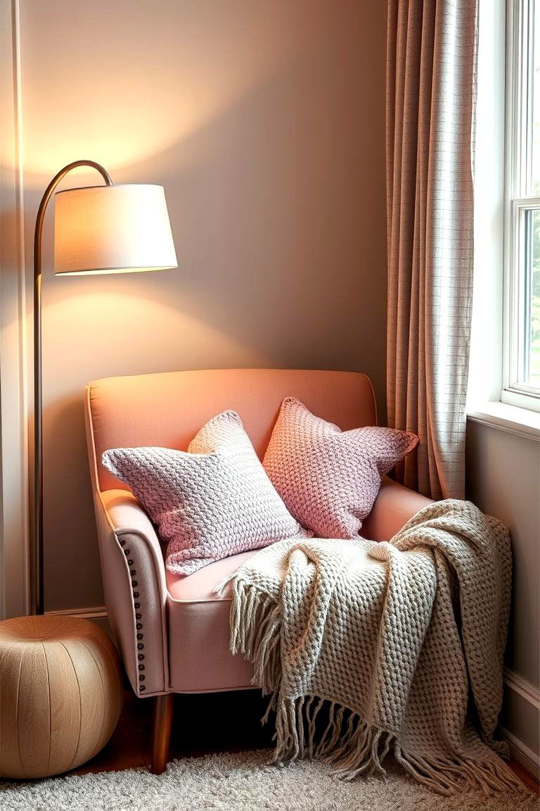 Relaxing Pink and Lavender Reading Nook - 24 Pink Room Ideas