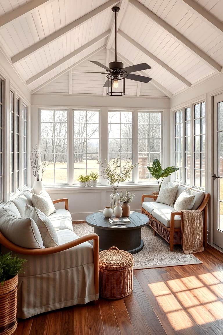 Relaxing Sunroom Retreat - 24 Farmhouse Sunroom Ideas