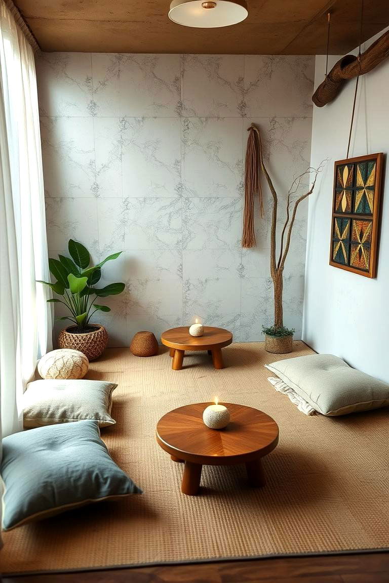 Relaxing Zen Corner - 24 Colorful Boho Bedroom Ideas