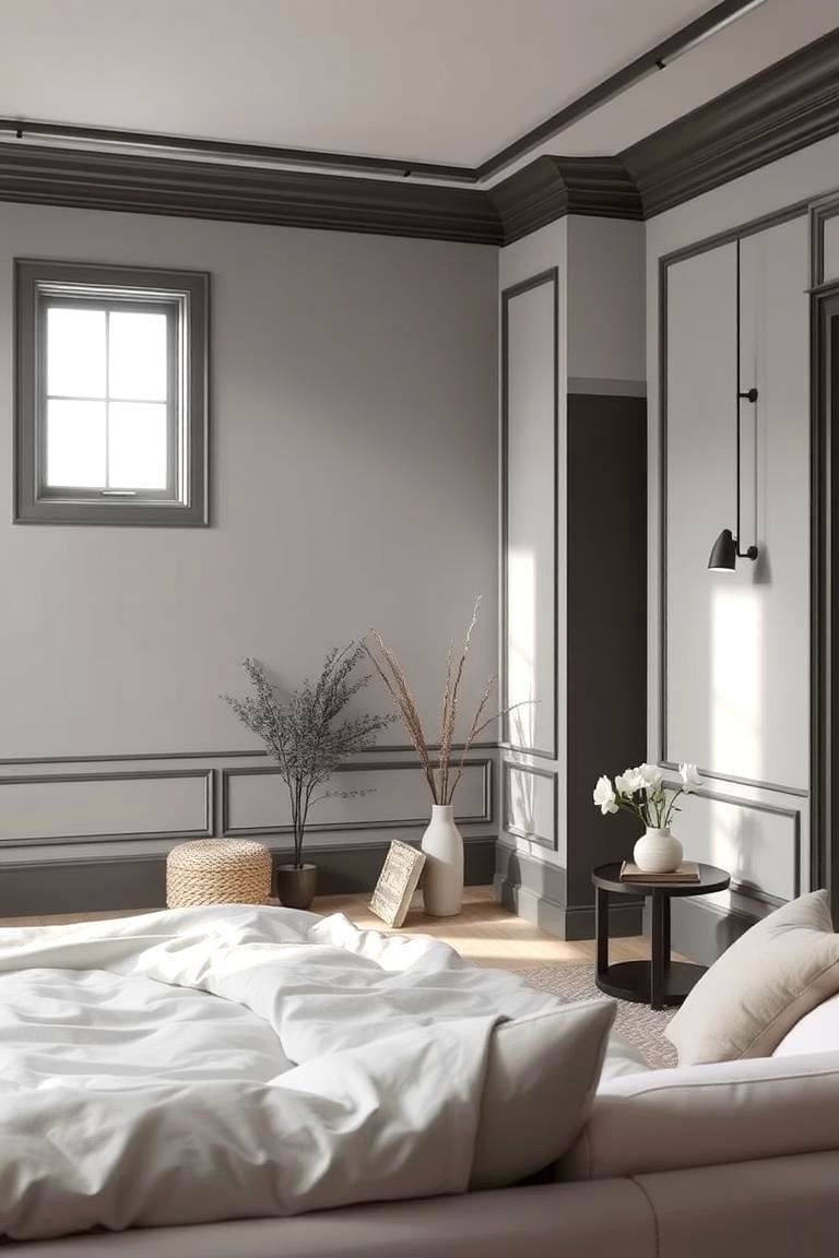 Relaxing and Restful Vibe - 24 living room grey walls black trim