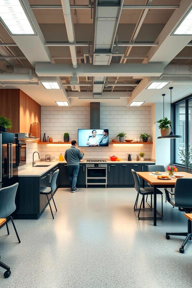 Remote Collaboration Kitchen Area - 24 Office Kitchen Ideas