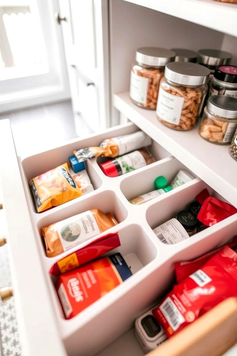 Removable Drawer Dividers - 24 Small Pantry Ideas