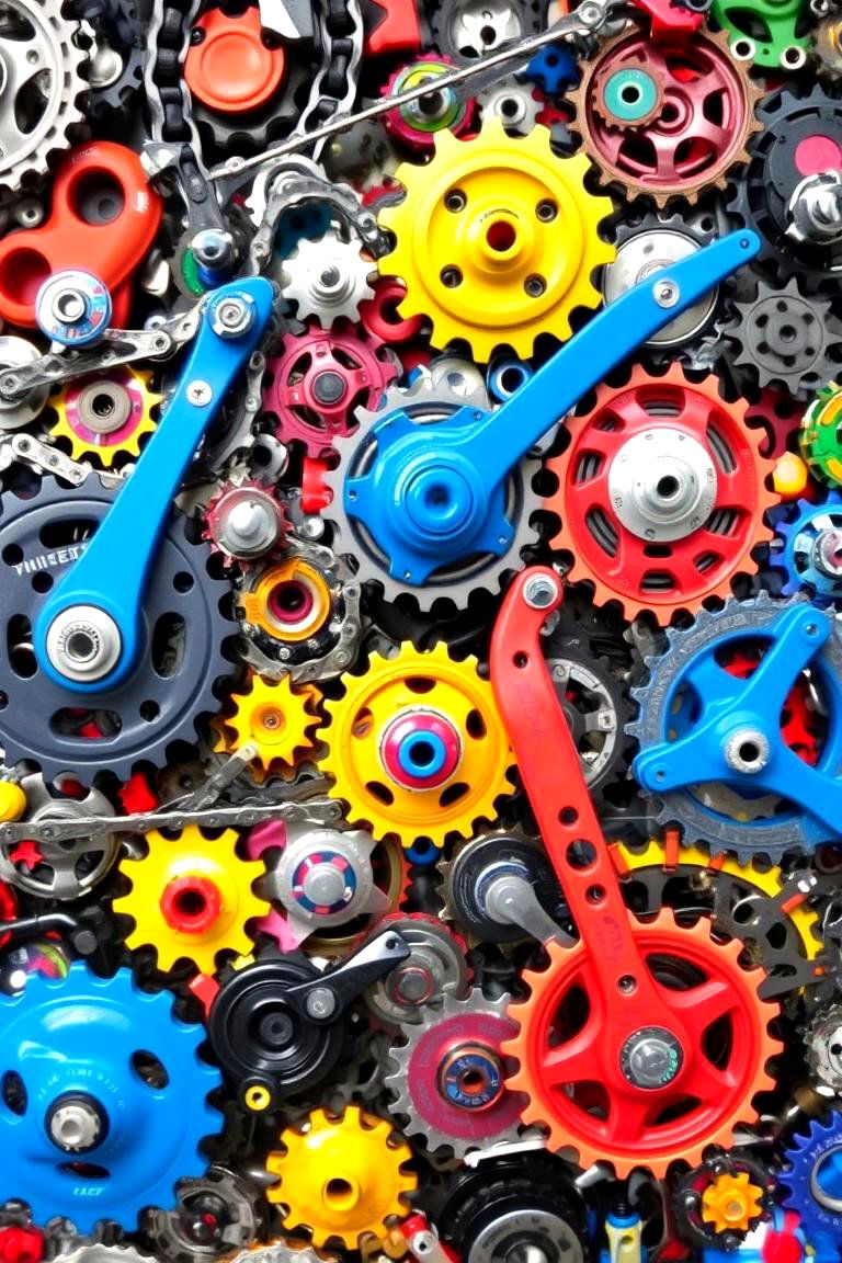 Repurposed Bicycle Parts Mosaic - 24 Old Bicycle Garden Ideas