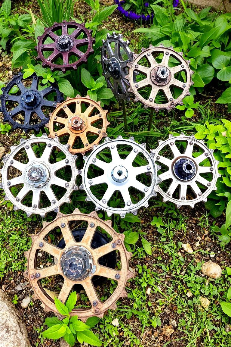 Repurposed Bicycle Pedals Decor - 24 Old Bicycle Garden Ideas