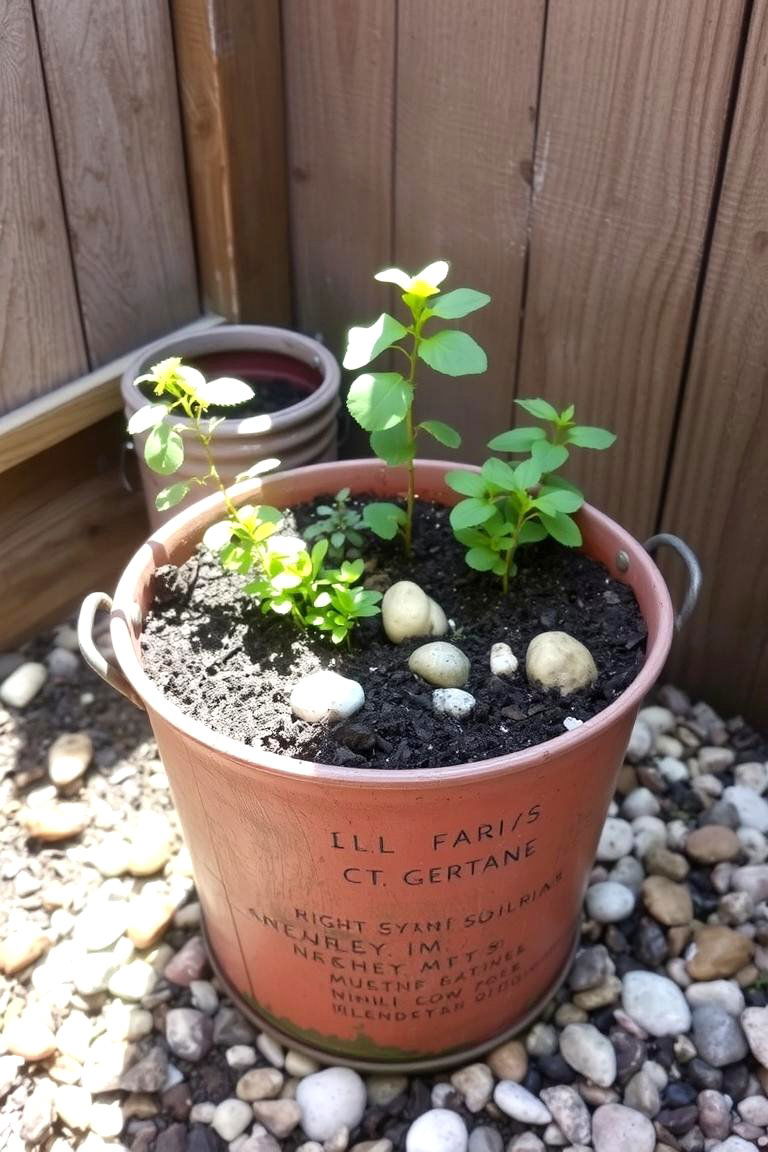 Repurposed Bucket Fairy Garden - 24 Fairy Garden Container Ideas
