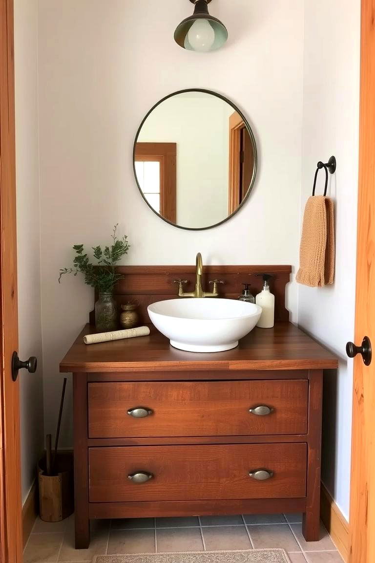 Repurposed Charm as a Vanity - 24 Small Bathroom Vanity Ideas