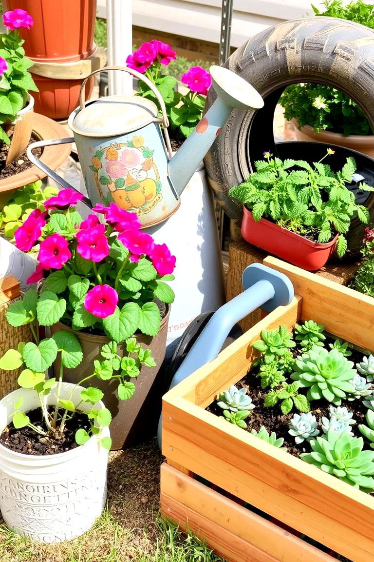 Repurposed Container Gardens - 24 Potted Plant Arrangement Ideas