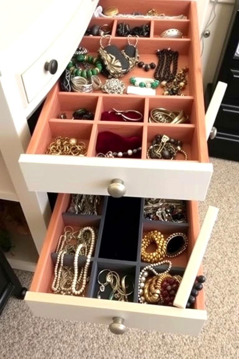 Repurposed Drawers - 24 Jewelry Storage Ideas