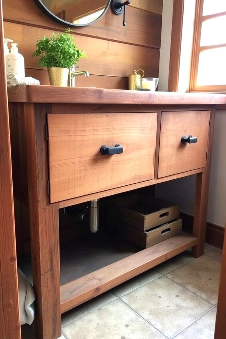 Repurposed Furniture - 24 Industrial Bathroom Ideas