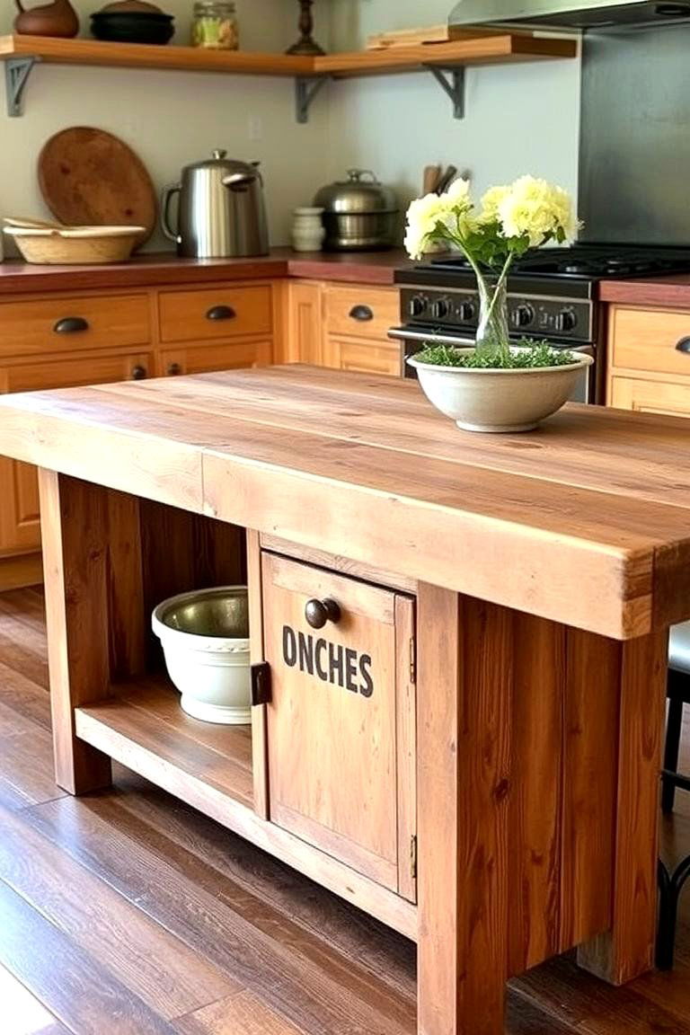 Repurposed Furniture Base - 24 Rustic Kitchen Island Ideas