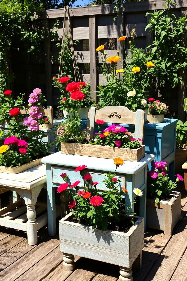 Repurposed Furniture Garden - 24 Budget Small Garden Ideas