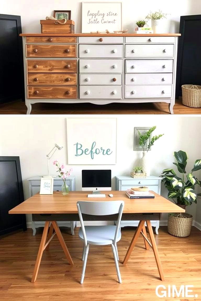 Repurposed Furniture Office - 24 Budget Home Office Ideas