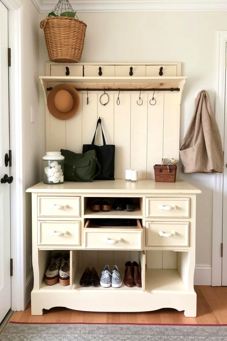 Repurposed Furniture Pieces - 24 Mudroom Storage Ideas