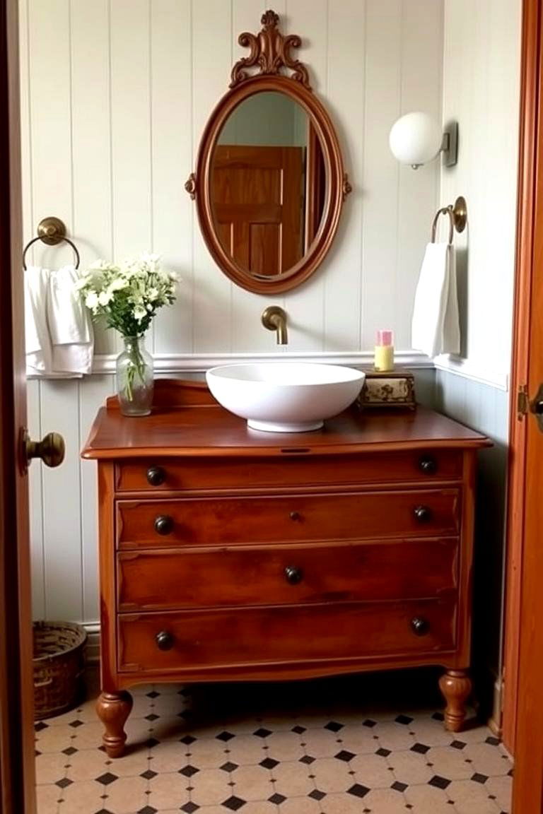 Repurposed Furniture as a Vanity - 24 Wood Bathroom Vanity Ideas