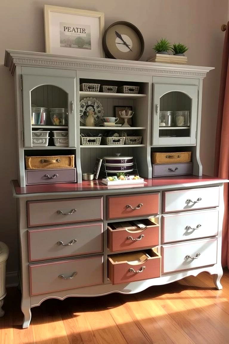 Repurposed Furniture for Creative Storage - 24 Craft Room Organization Ideas