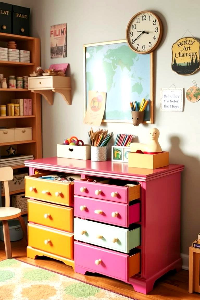 Repurposed Furniture for Unique Storage - 24 Playroom Storage Ideas