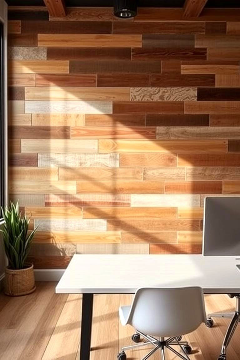 Repurposed Materials Wall - 24 Office Accent Wall Ideas