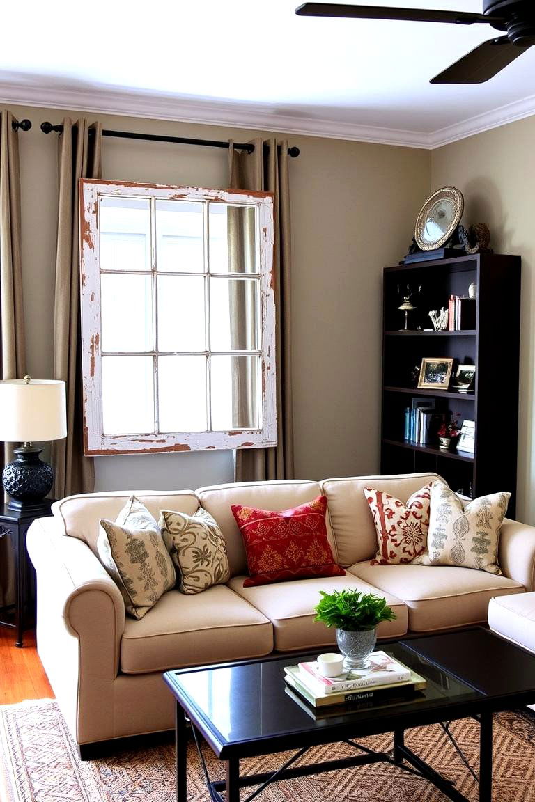 Repurposed Mirror Charm - 24 Living Room Mirror Ideas