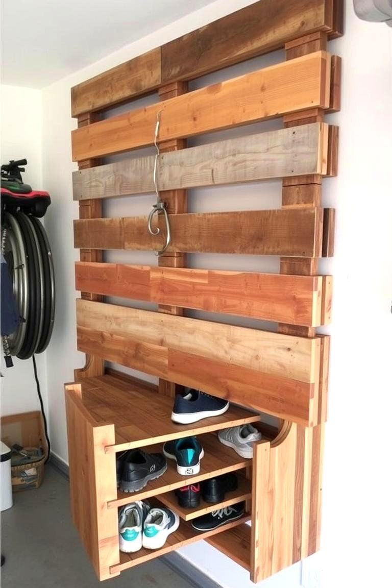 Repurposed Pallet Shoe Storage - 24 Garage Shoe Storage Ideas