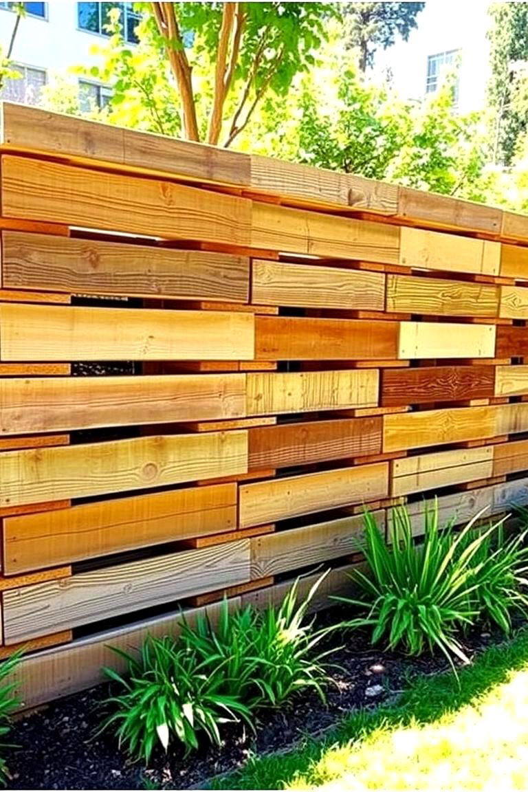 Repurposed Pallet Wood Wall - 24 Inexpensive Retaining Wall Ideas