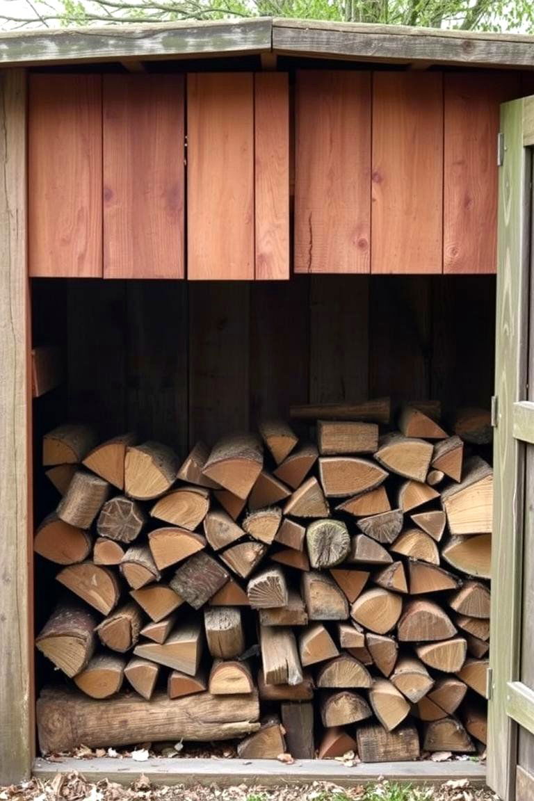 Repurposed Shed Turned Wood Storage - 24 wood shed ideas