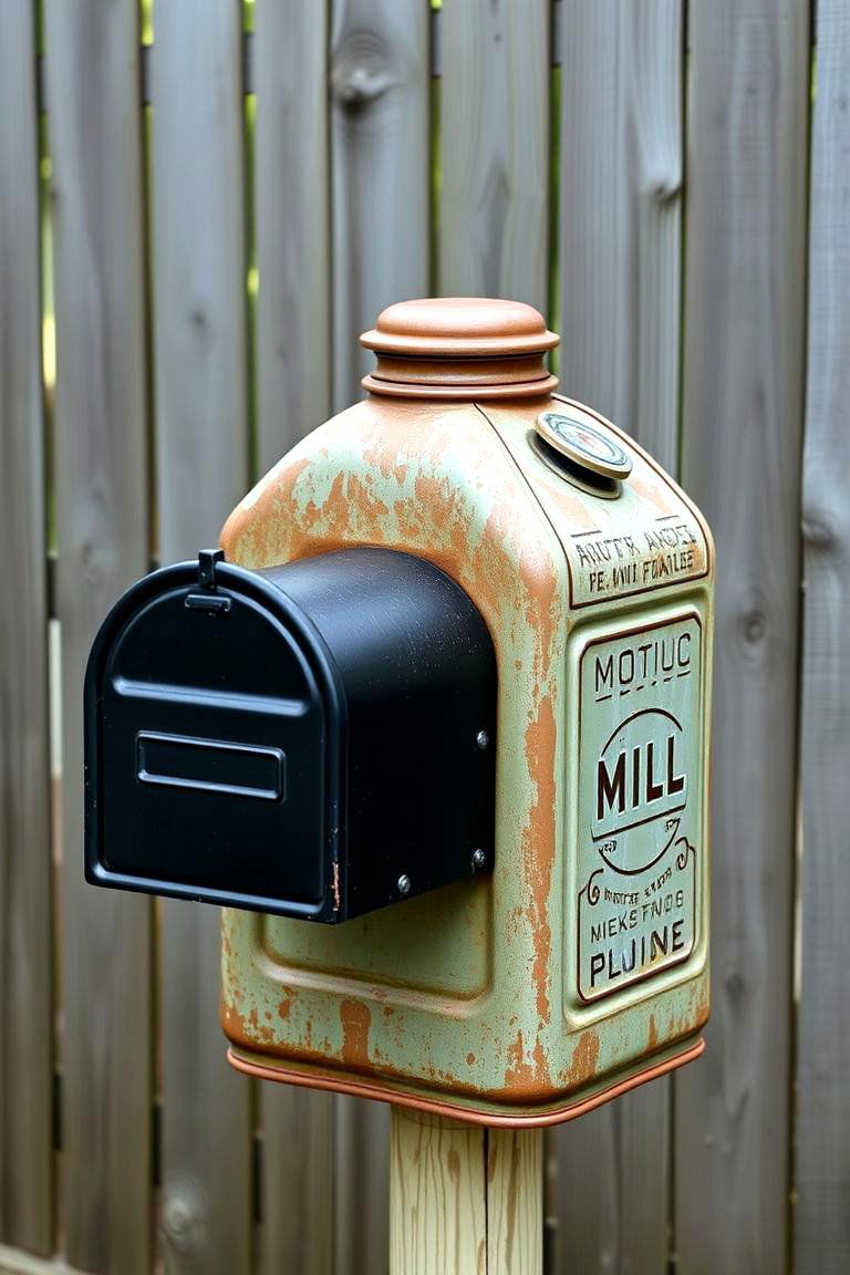 Repurposed Vintage Item as a Unique Post - 24 Mailbox Post Ideas