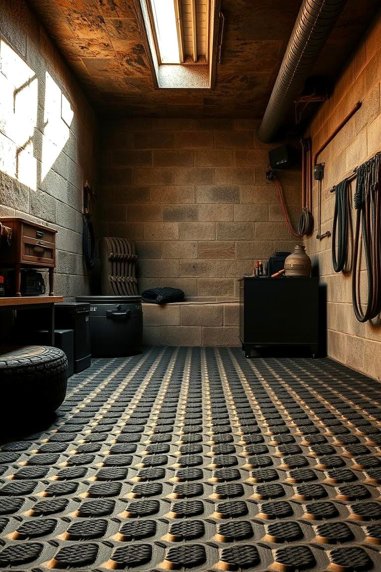 Resilient Industrial Rubber - 24 Man Cave Flooring Ideas