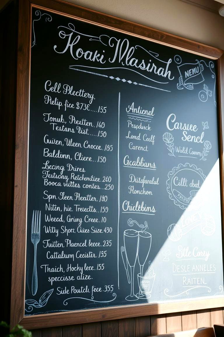 Restaurant Menu Board - 24 Chalkboard Ideas
