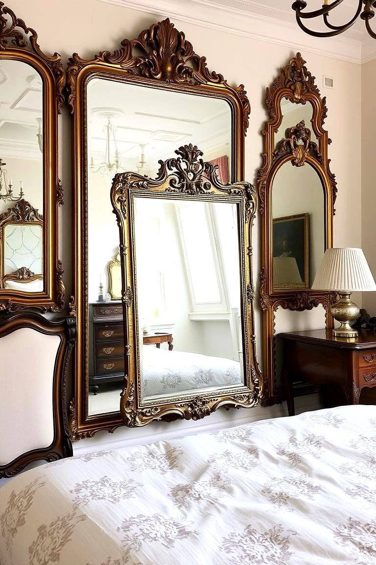 Restored Ornate Mirrors - 24 Vintage Bedroom Ideas
