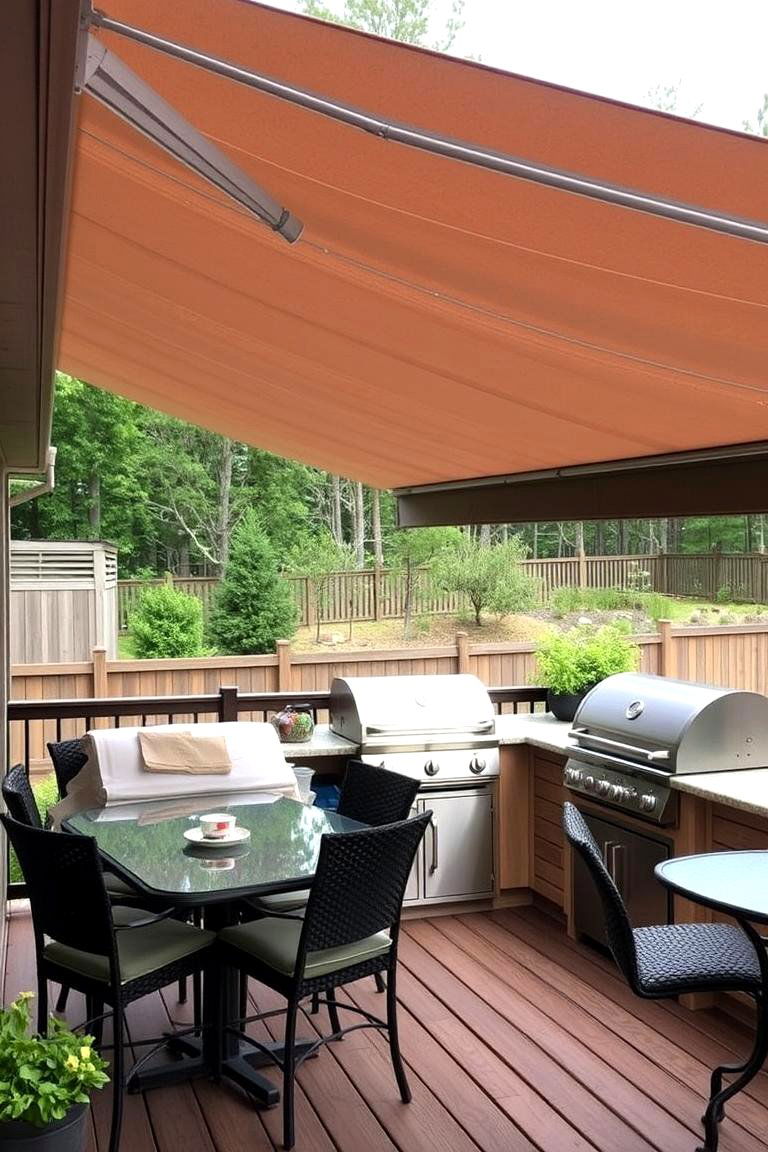 Retractable Awning Solution - 24 Outdoor Kitchen on Deck