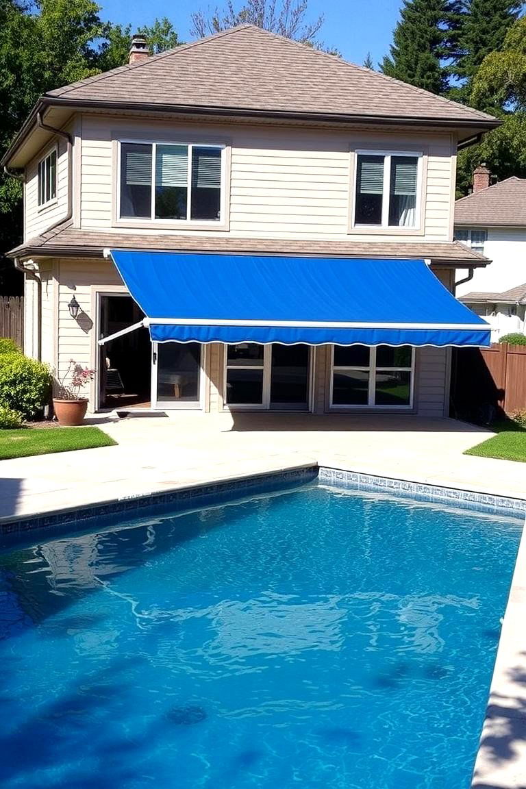 Retractable Awnings for Attached Shade - 24 Pool Shade Ideas