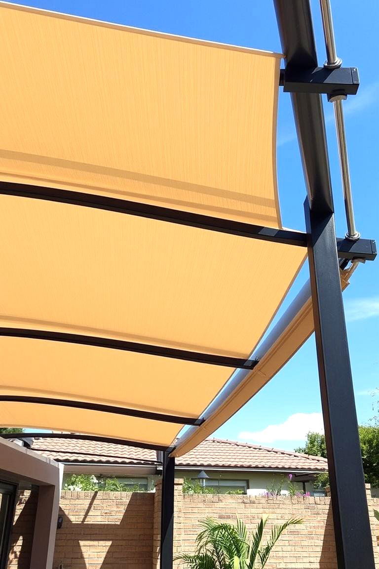 Retractable Canopy Pergola - 24 Small Patio Pergola Ideas