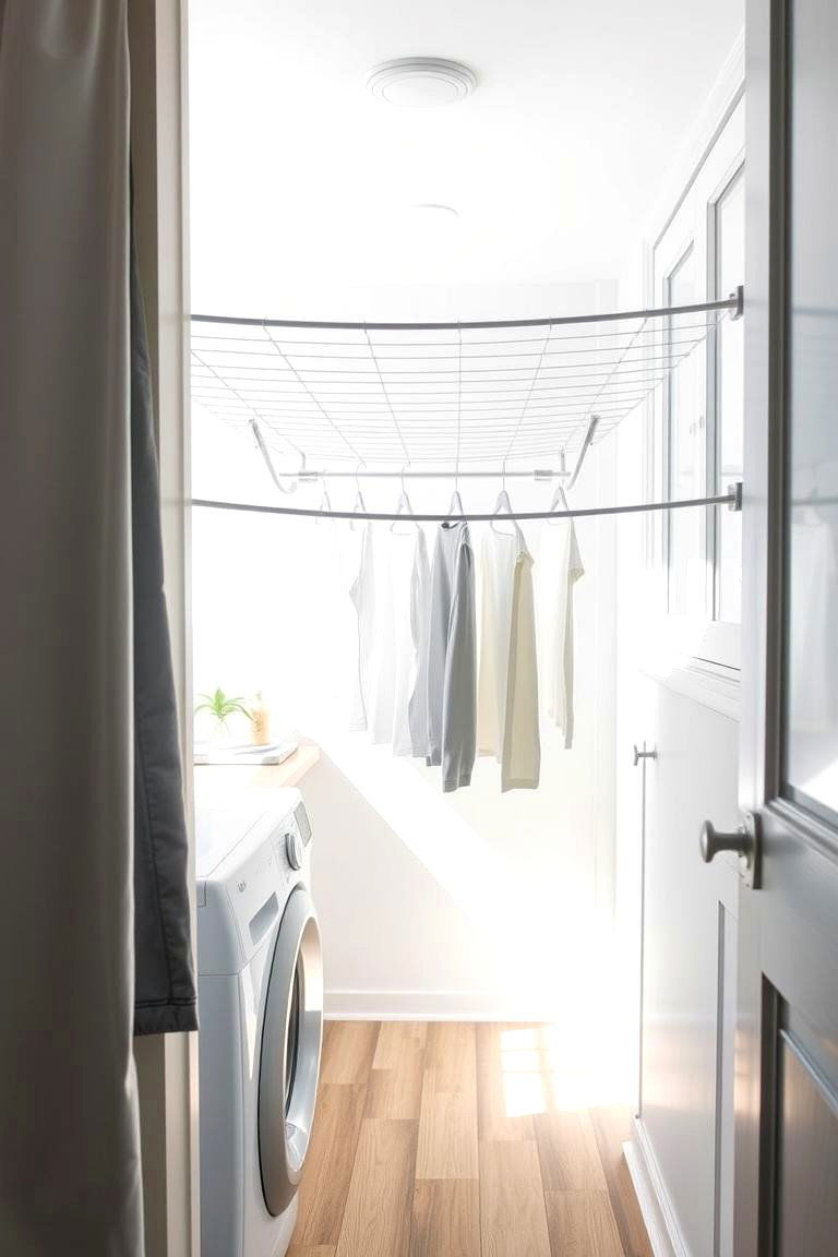Retractable Clothesline Rack - 24 Laundry Room Drying Rack Ideas