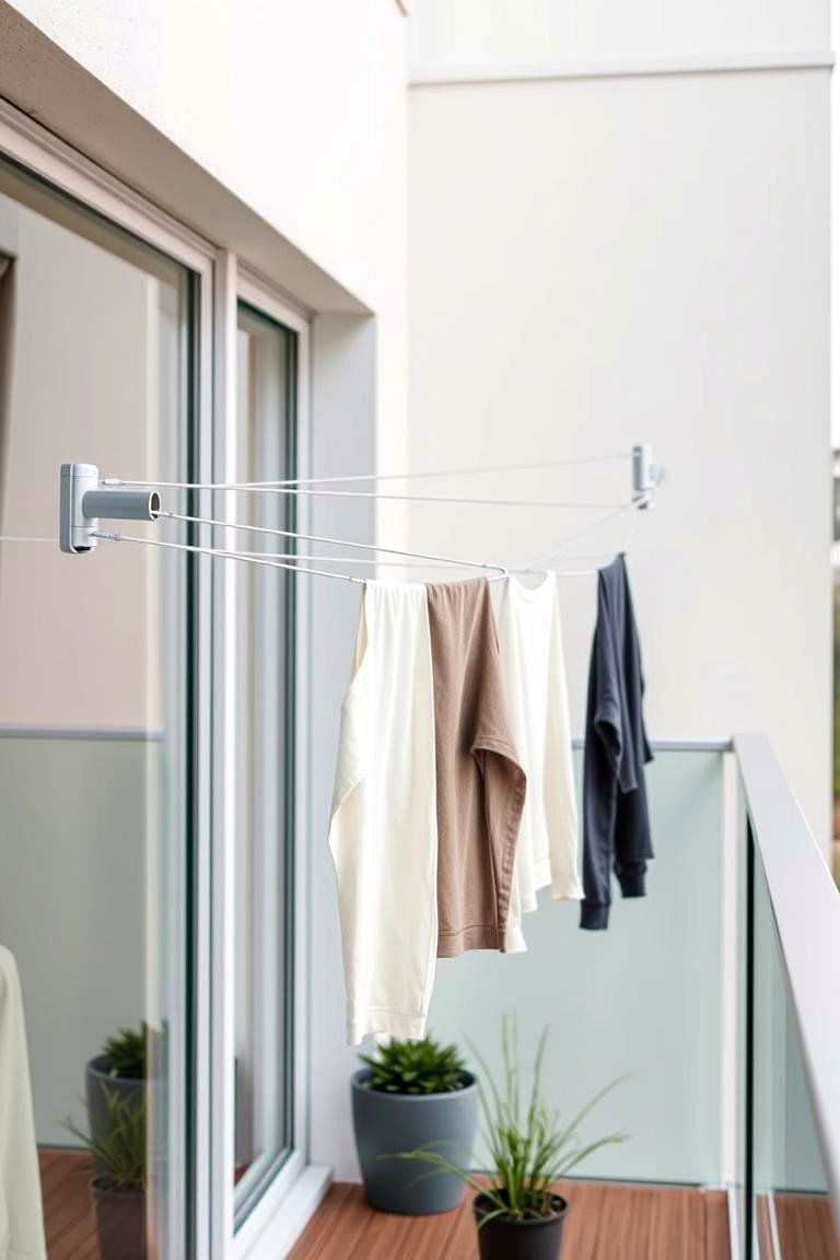 Retractable Clothesline - 24 Outdoor Laundry Area Design Ideas