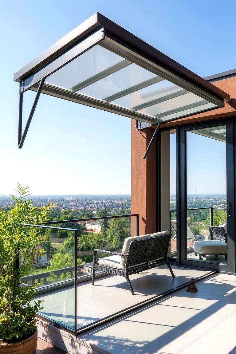 Retractable Cover Glass Balconies - 24 Glass Balcony Design Ideas