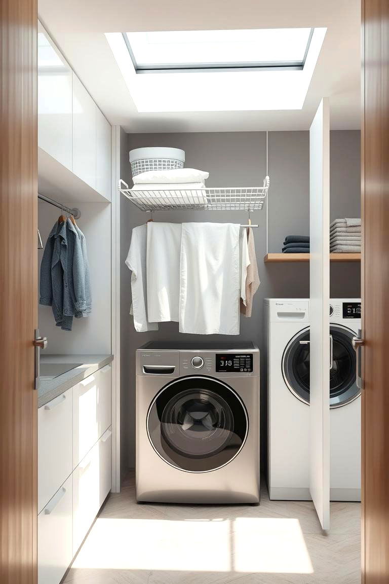 Retractable Pull Out Drying Rack - 24 Laundry Room Drying Rack Ideas